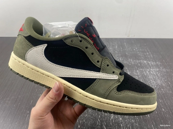 Rep TBK 1 AIR X OLIVE' SP 'BLACK LOW DM7866-002 OG TRAVIS JORDAN SCOTT 0819
